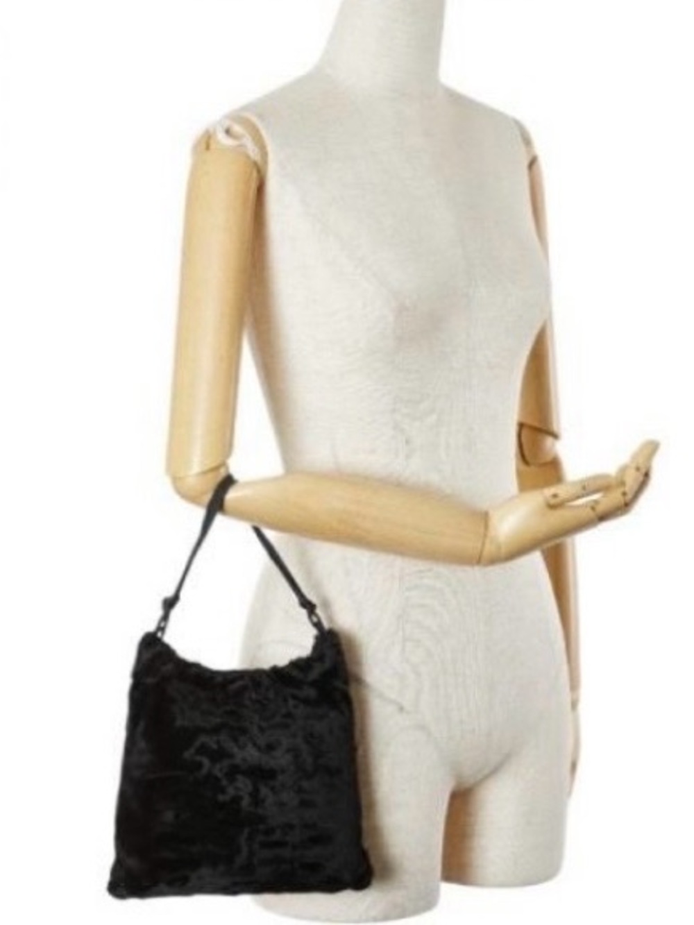 Mini Prada Black Velvet Shoulder Bag